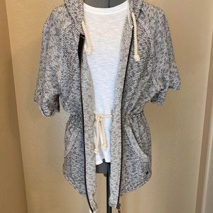 Billabong Hooded Black and White Zip Up